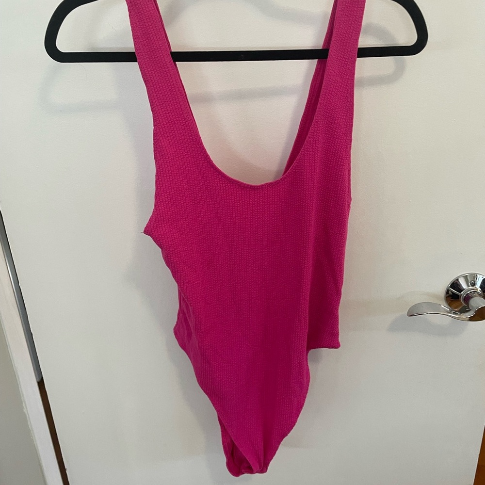 Bright Pink Knit Bodysuit